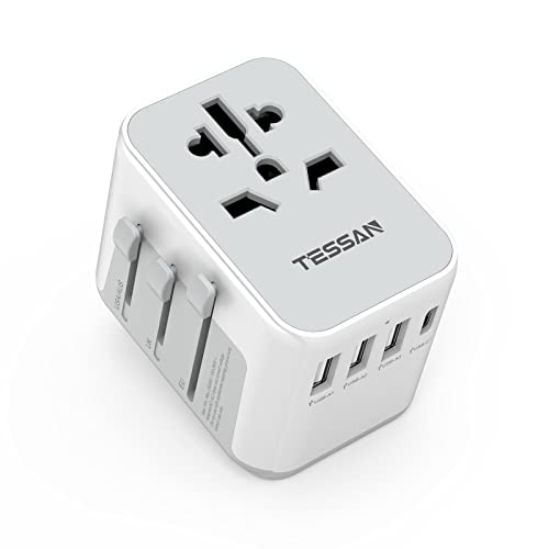 TESSAN, universal plug adapter with 3 USB and 1 type C