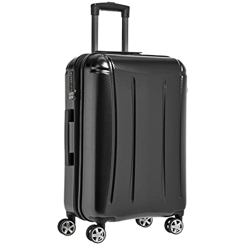 Amazon Basics, Oxford hardside suitcase, with wheels, 68 cm, black