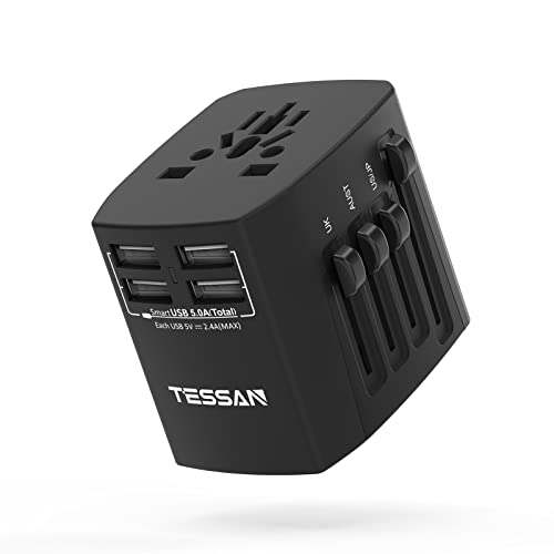 TESSAN, adaptador universal de enchufes, con 4 USB