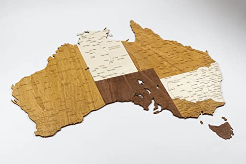 Mapa de madera 2D de Australia (70 × 55 cms)