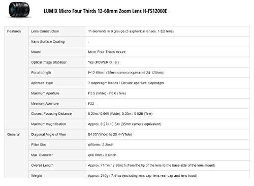 Panasonic Lumix H-FS12060, (12-60mm, F3.5-F5.6)