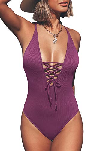 Cupshe Women's Knotted V Neck Swimsuit