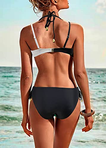 Rayson, conjunto de bikini brasileño de dos piezas, blanco y negro