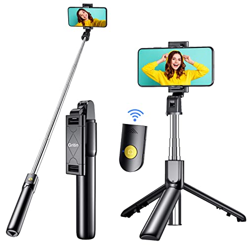 Gritin, tripod selfie stick, remote control wireless bluetooth