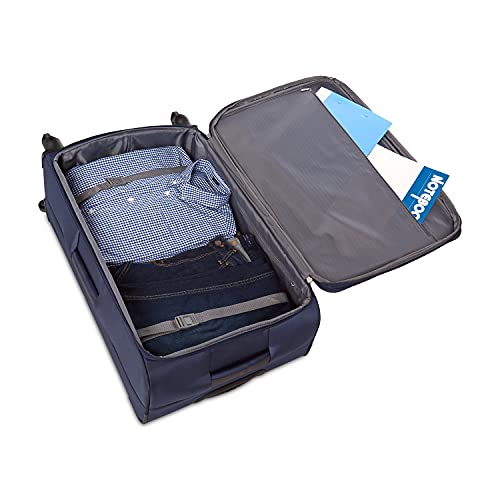 Amazon Basics, weicher Koffer mit Schwenkrädern, 79 cm, marineblau