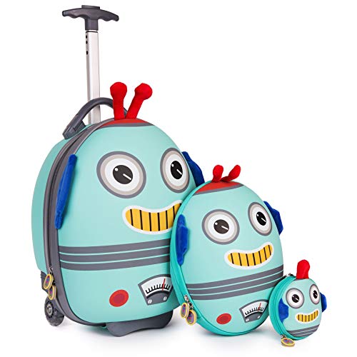 Boppi Tiny Trekker, maleta trolley infantil equipaje de cabina 2 ruedas, 17l, robot
