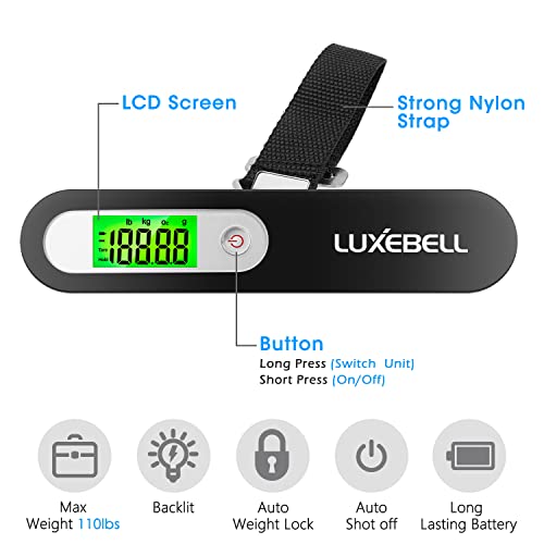 Luxebell, báscula digital balanza de equipaje para viaje