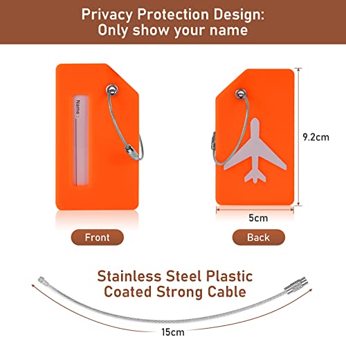 Flintronic, 2 piezas etiquetas de equipaje, para viajes, naranja