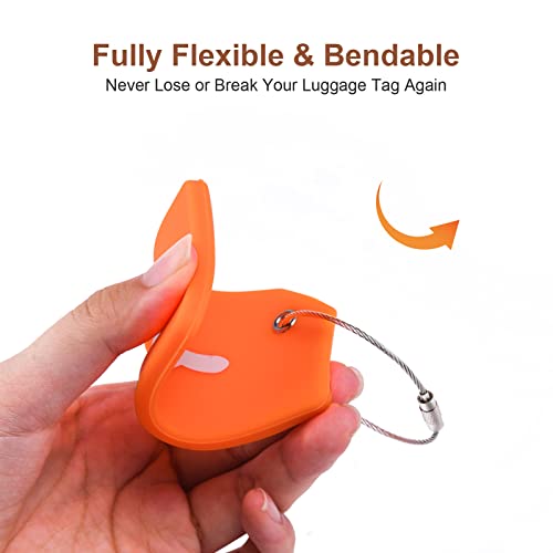 Flintronic, 2 pieces luggage tags, for travel, orange