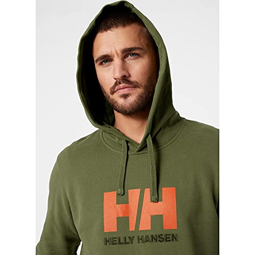 Helly Hansen, logo HH, sudadera con capucha, hombre, verde