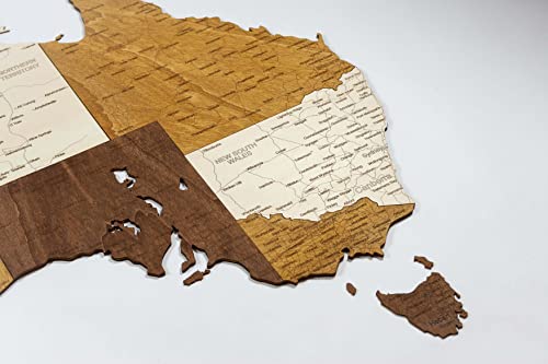 2D-Holzkarte von Australien (70 × 55 cm)