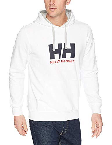 Helly Hansen, logo HH, sudadera con capucha, hombre, blanca