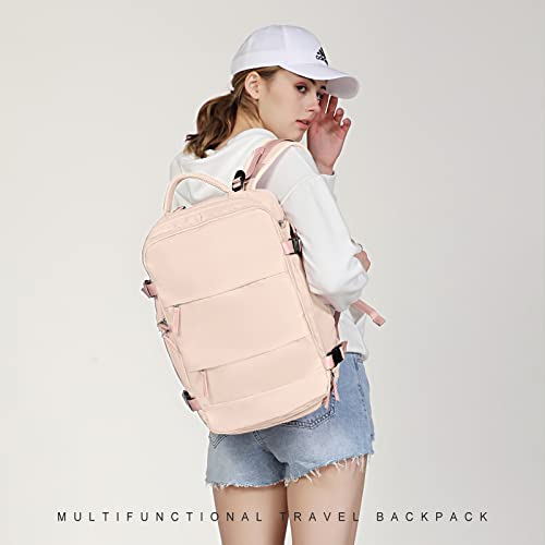 SZLX, mochila de viaje para mujer, beige rosado, pequeña, modelo A