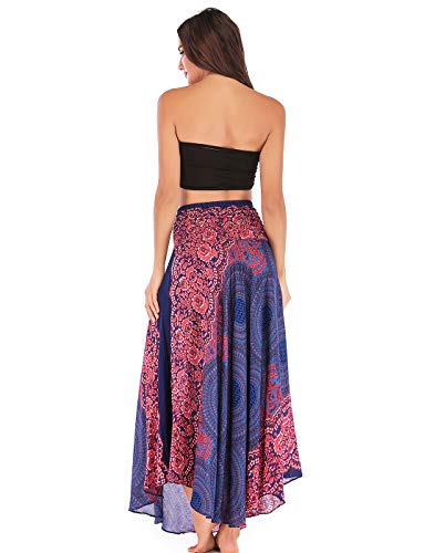 FEOYA long summer skirts for women with flower print