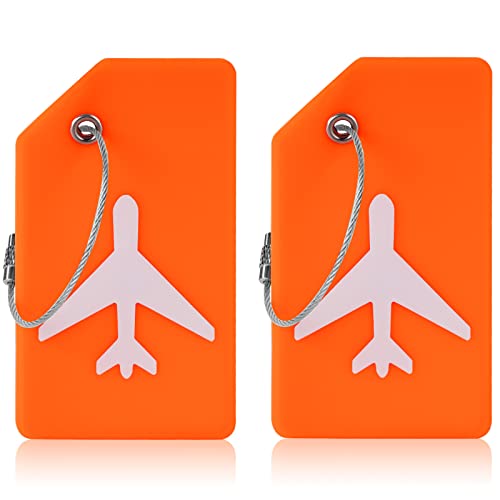 Flintronic, 2 Stück Gepäckanhänger, für die Reise, orange