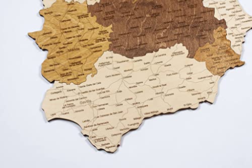 2D-Holzkarte von Spanien (70 x 57 cm)