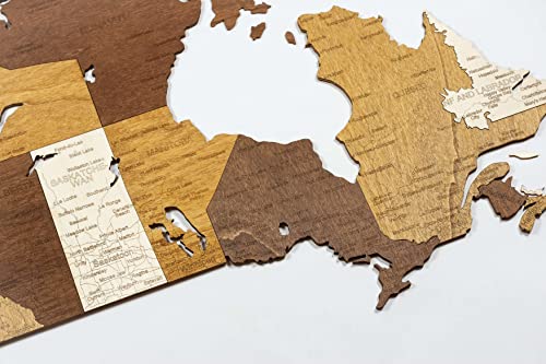 Kanada 2D-Holzkarte (27,6 x 28,35 Zoll)