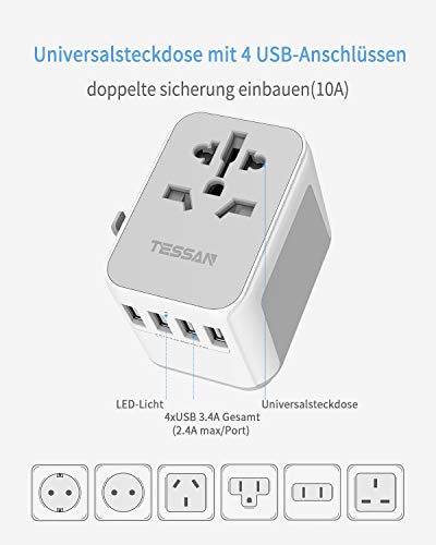 TESSAN, Universal-Reisestecker-Adapter