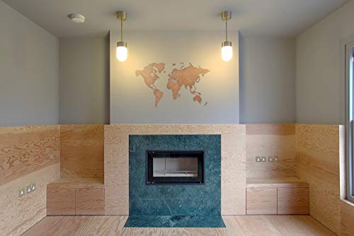 MiMi Innovations, luxuriöse Weltkarte aus Holz, 90 x 54 cm, braun