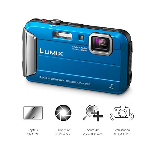 Panasonic Lumix DMC-FT30, 16.1 MP underwater camera, 8 meters, F3.9-5.7, blue