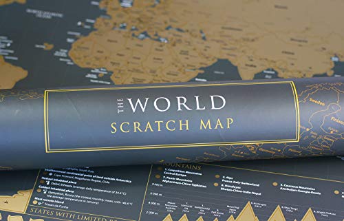 Scratch off world map (A1 size, 84.1 x 59.4 cm)