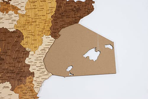 Mapa de madera 2D de España (70 x 57 cms)