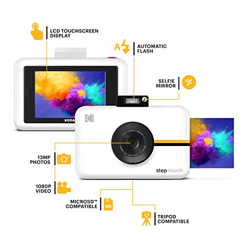 KODAK Step Touch, cámara digital de 13 MP + 20 hojas + kit, blanca