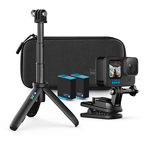 GoPro HERO 10 Black + clip giratorio magnético + 2 baterías + shorty + estuche