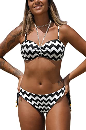 Rayson, conjunto de bikini brasileño de dos piezas, rayas onduladas