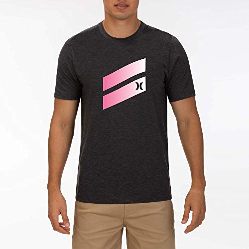 Hurley Icon Slash Gradient T-Shirt für Herren, Schwarz meliert