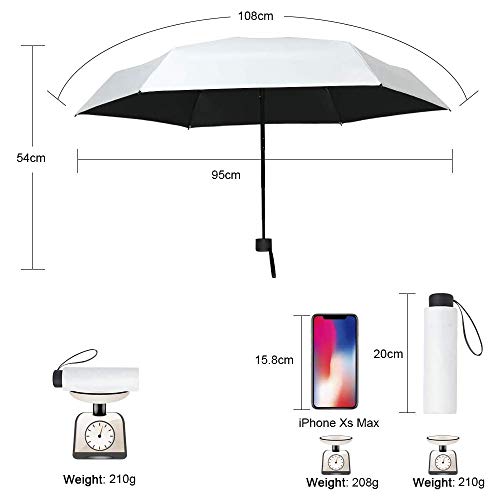 Vicloon White Foldable Portable Travel Umbrella