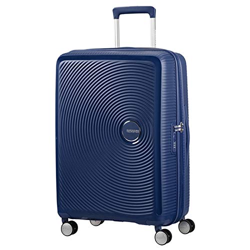 American Tourister, expandable spinner soundbox, 67cms, 71.5/81l, blue