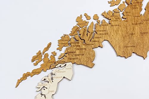 Mapa de madera de Noruega (59 x 70 cms)
