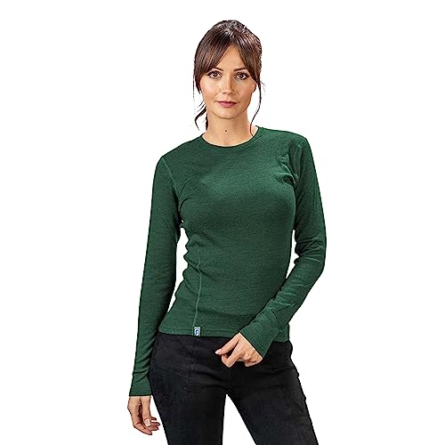 Alpin Loacker, camiseta de manga larga para mujer, lana merina, verde