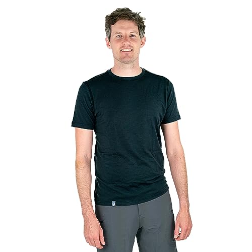 Alpin Loacker, camiseta de merino para hombre, negro