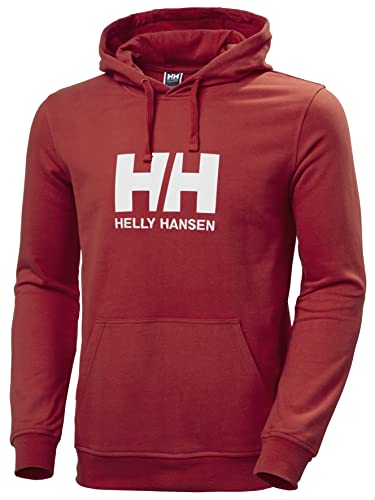 Helly Hansen, logo HH, sudadera con capucha, hombre, roja
