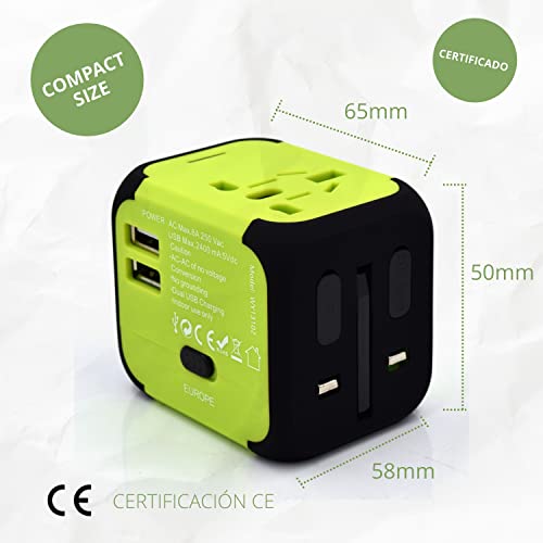Welly Enjoy, Compact Universal Travel Adapter with 2 USB Ports