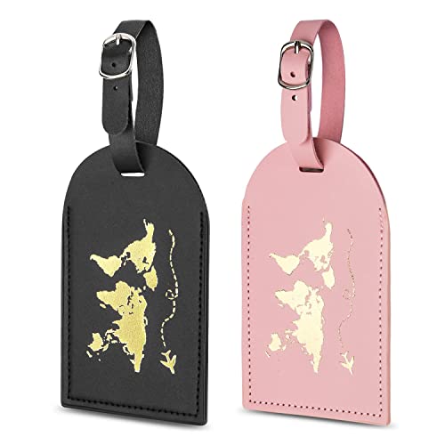 Flintronic, Gepäckanhänger, 2 Stück (schwarz und pink)
