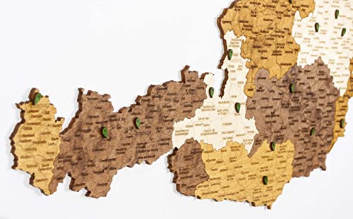 2D-Holzkarte Österreich (80 x 42 cm)