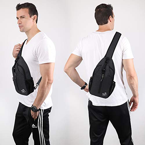 Waterfly, cross chest backpack, unisex, black