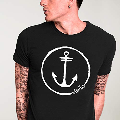 VIENTO Anchor Logo, camiseta para hombre (negra)