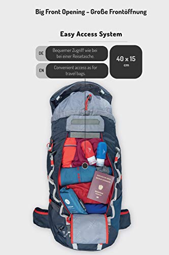 NORDKAMM, mochila de trekking de 50 l, unisex, azul