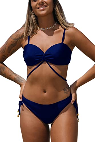 Rayson, conjunto de bikini brasileño de dos piezas, azul marino