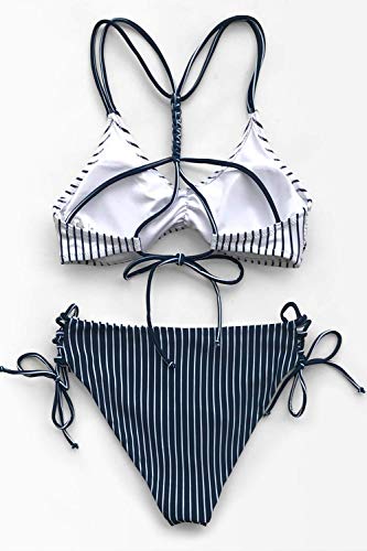 Cupshe, conjunto de bikini con rayas reversibles