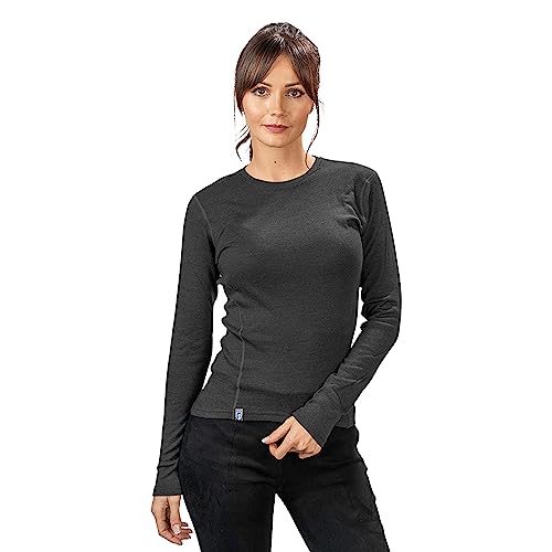 Alpin Loacker, camiseta de manga larga para mujer, lana merina, gris