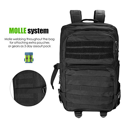 ProCase 40L Military Tactical Backpack, Black
