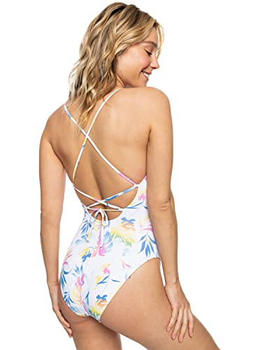 Roxy, Beach Classics, Badeanzug mit weißem Hintergrund und Blumenmuster