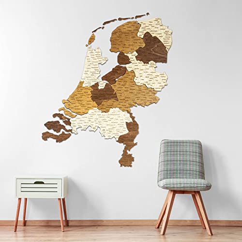 Holzkarte der Niederlande (86 x 101 cm)
