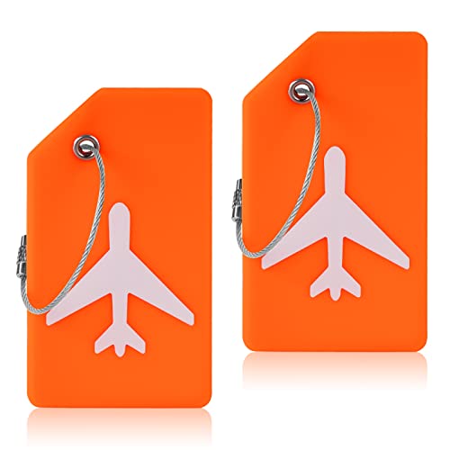Flintronic, 2 Stück Gepäckanhänger, für die Reise, orange