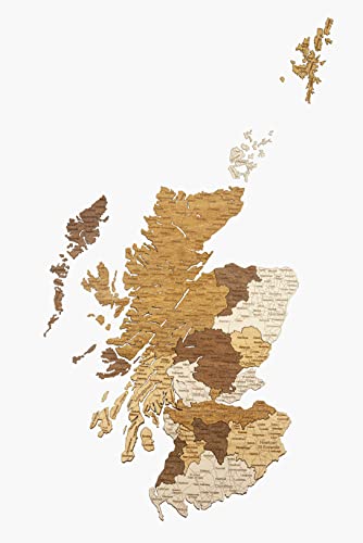Schottland Holzkarte (50 x 84 cm)